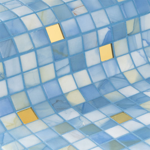 312x495mm Ezarri Pool Mosaic - Gold Washes Gold 25mm Gloss