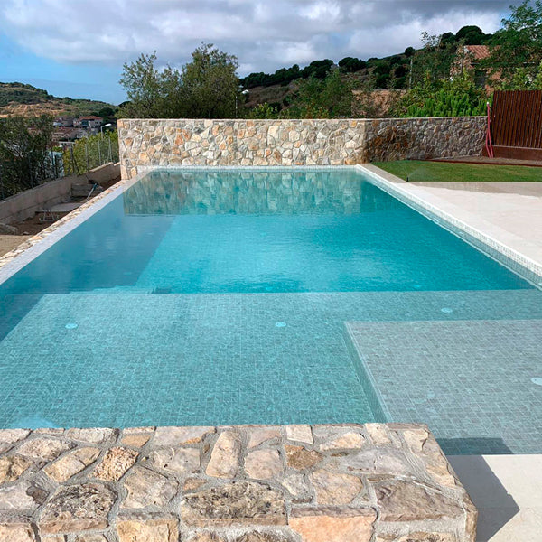 365x365mm Ezarri Pool Mosaic - Zen Stone Ash 50mm Matt