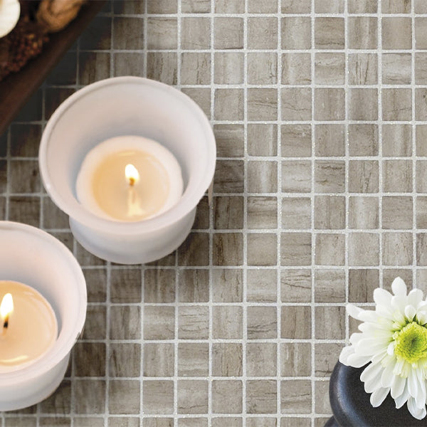 312x495mm Ezarri Pool Mosaic - Zen Stone Creamstone 25mm Safe (Anti-Slip)