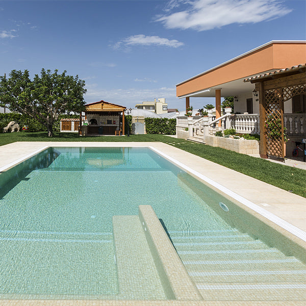 312x495mm Ezarri Pool Mosaic - Zen Stone Sandstone 25mm Safe (Anti-Slip)