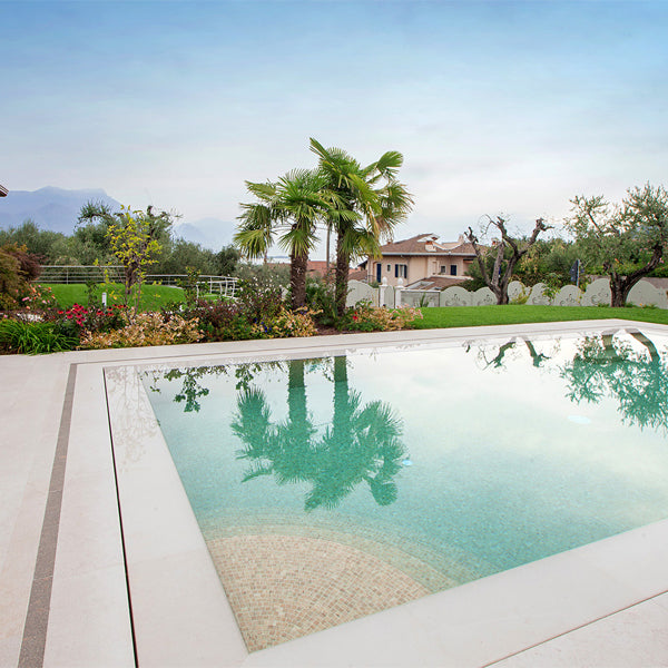 312x495mm Ezarri Pool Mosaic - Zen Stone Travertino 25mm Safe (Anti-Slip)