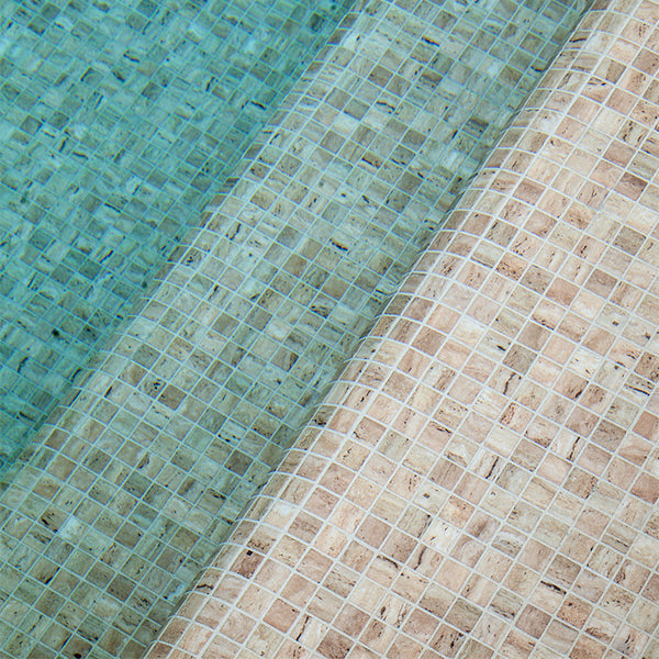 312x495mm Ezarri Pool Mosaic - Zen Stone Travertino 25mm Safe (Anti-Slip)