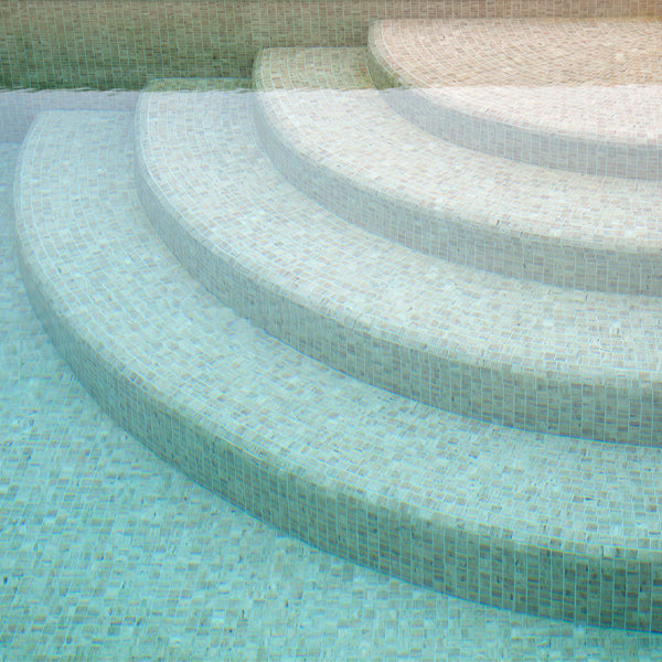 312x495mm Ezarri Pool Mosaic - Zen Stone Travertino 25mm Safe (Anti-Slip)