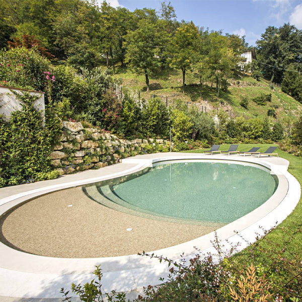 312x495mm Ezarri Pool Mosaic - Zen Stone Travertino 25mm Safe (Anti-Slip)