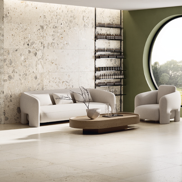 604x604mm Ceramica Fioranese - I Ciottoli Sabbia Avorio