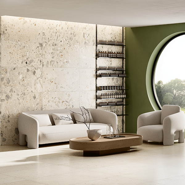 604x604mm Ceramica Fioranese - I Ciottoli Sassi Avorio