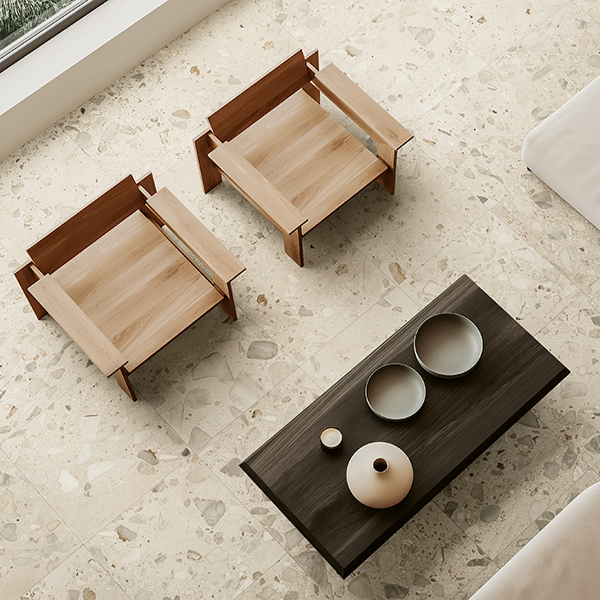 604x604mm Ceramica Fioranese - I Ciottoli Sassi Avorio