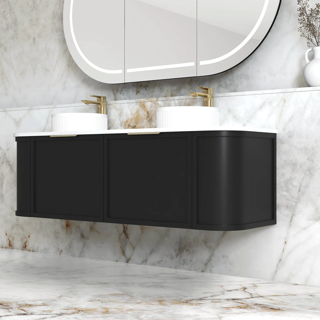 Otti - 1488wx450hx452d Hampshire Satin Black 1500mm Wall Hung Vanity (Cabinet Only)