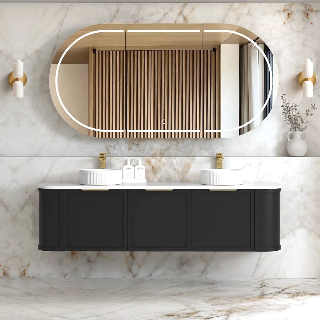Otti - 1788wx450hx452d Hampshire Satin Black 1800mm Wall Hung Vanity (Cabinet Only)