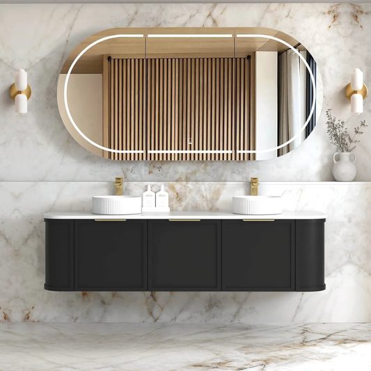 Otti - 1788wx450hx452d Hampshire Satin Black 1800mm Wall Hung Vanity (Cabinet Only)
