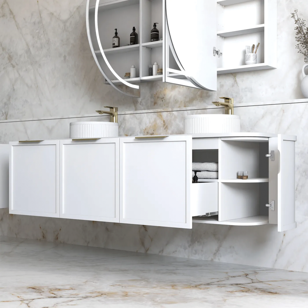 Otti - 1788wx450hx452d Hampshire Satin White 1800mm Wall Hung Vanity (Cabinet Only)