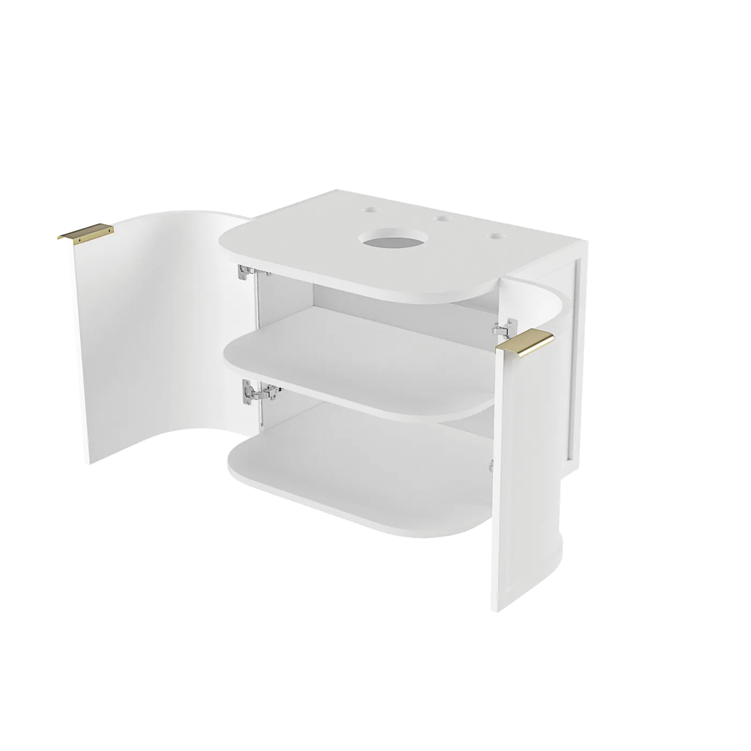 Otti - 592wx450hx452d Hampshire Satin White 600mm Wall Hung Vanity (Cabinet Only)