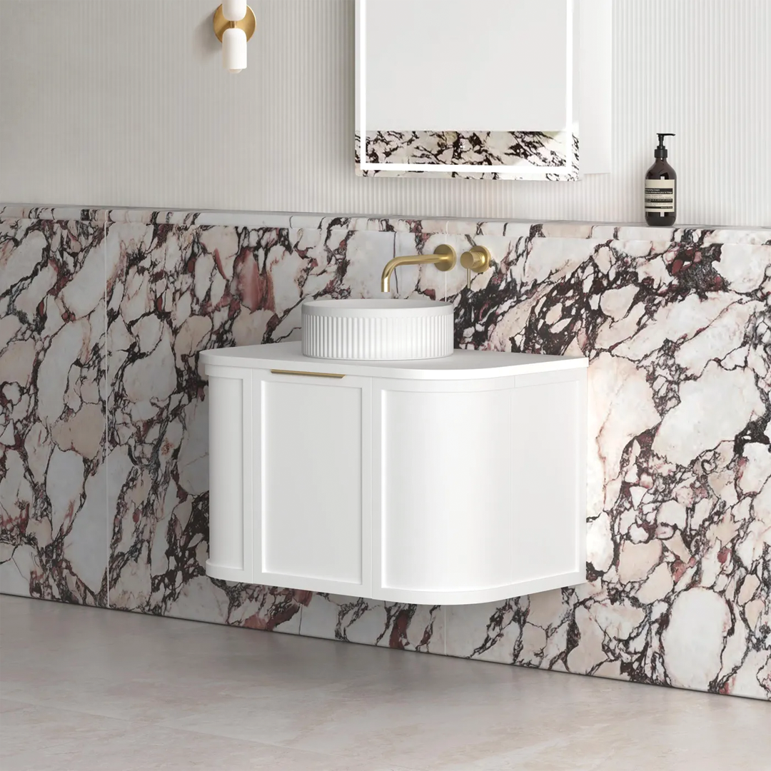 Otti - 738wx450hx452d Hampshire Satin White 750mm Wall Hung Vanity (Cabinet Only)