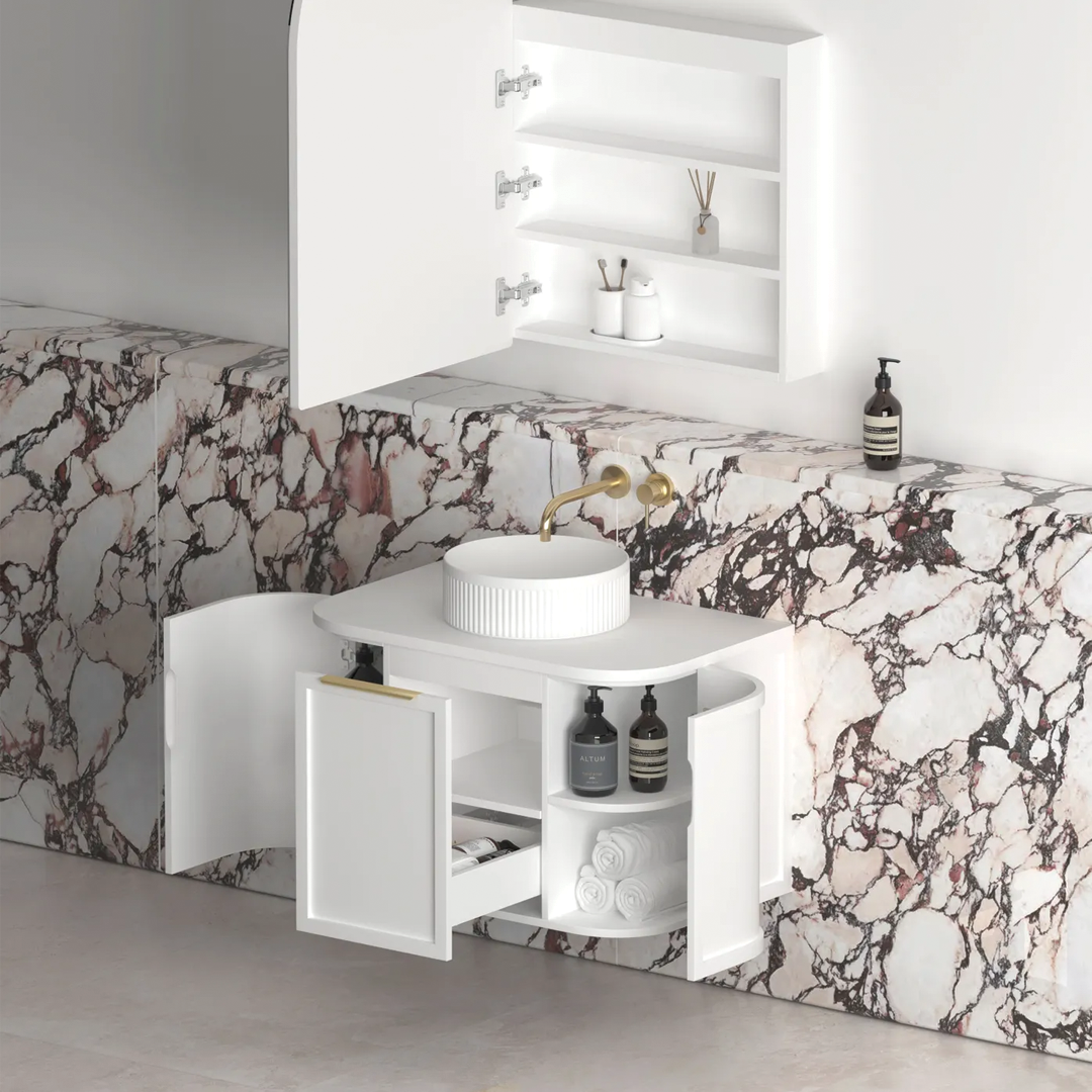 Otti - 738wx450hx452d Hampshire Satin White 750mm Wall Hung Vanity (Cabinet Only)