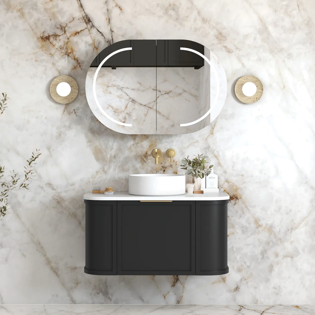 Otti - 888wx450hx452d Hampshire Satin Black 900mm Wall Hung Vanity (Cabinet Only)