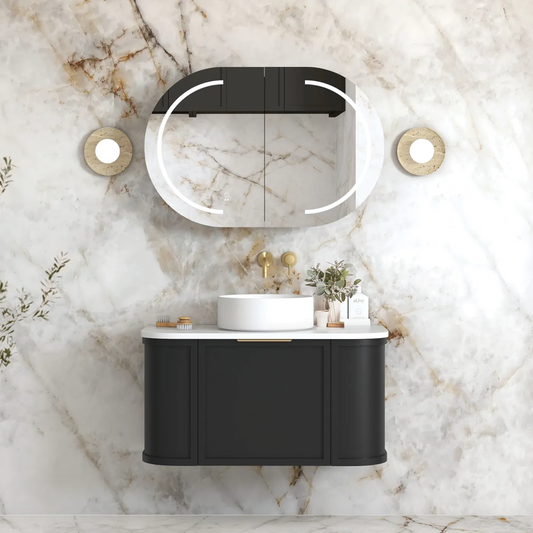 Otti - 888wx450hx452d Hampshire Satin Black 900mm Wall Hung Vanity (Cabinet Only)