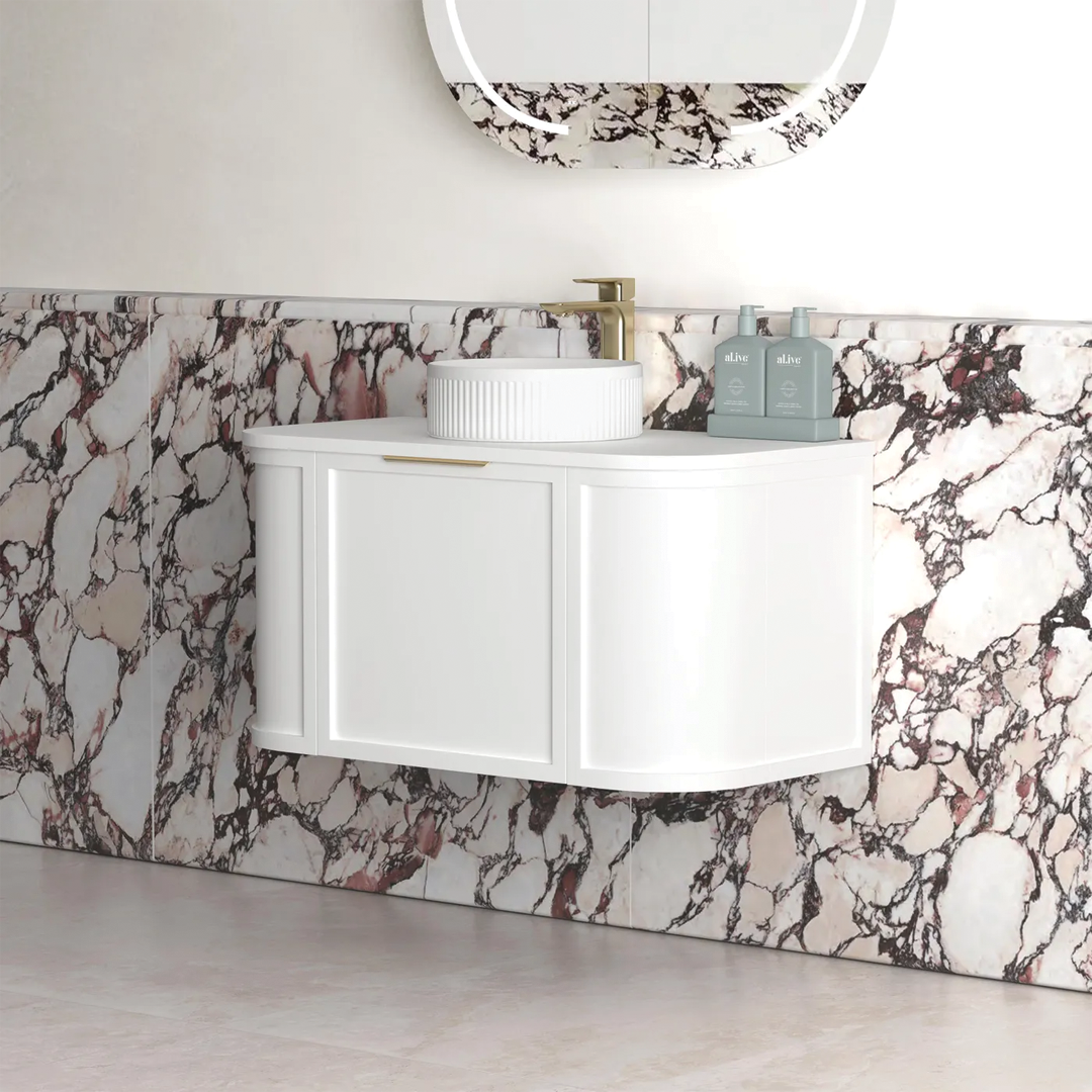 Otti - 888wx450hx452d Hampshire Satin White 900mm Wall Hung Vanity (Cabinet Only)