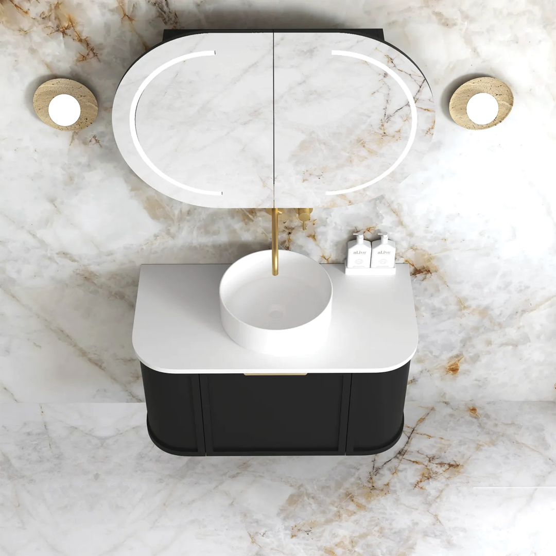 Otti - 888wx450hx452d Hampshire Satin Black 900mm Wall Hung Vanity (Cabinet Only)