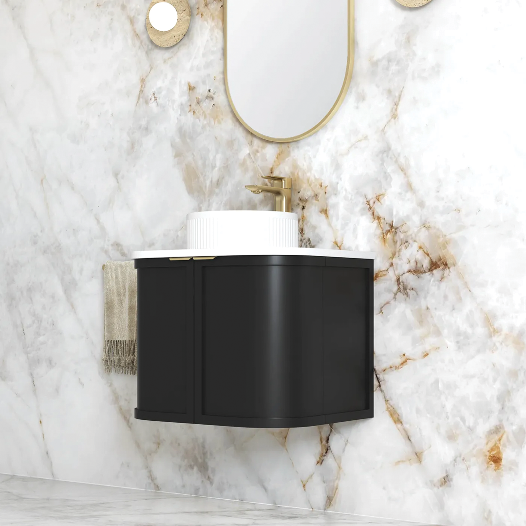 Otti - 592wx450hx452d Hampshire Satin Black 600mm Wall Hung Vanity (Cabinet Only)