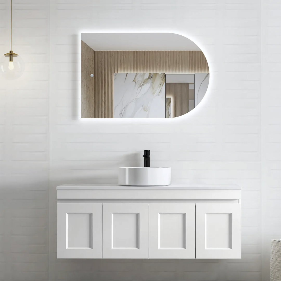 Otti - 1200wx445hx455d Hampton Mark II Satin White 1200mm Wall Hung Vanity (Cabinet Only)