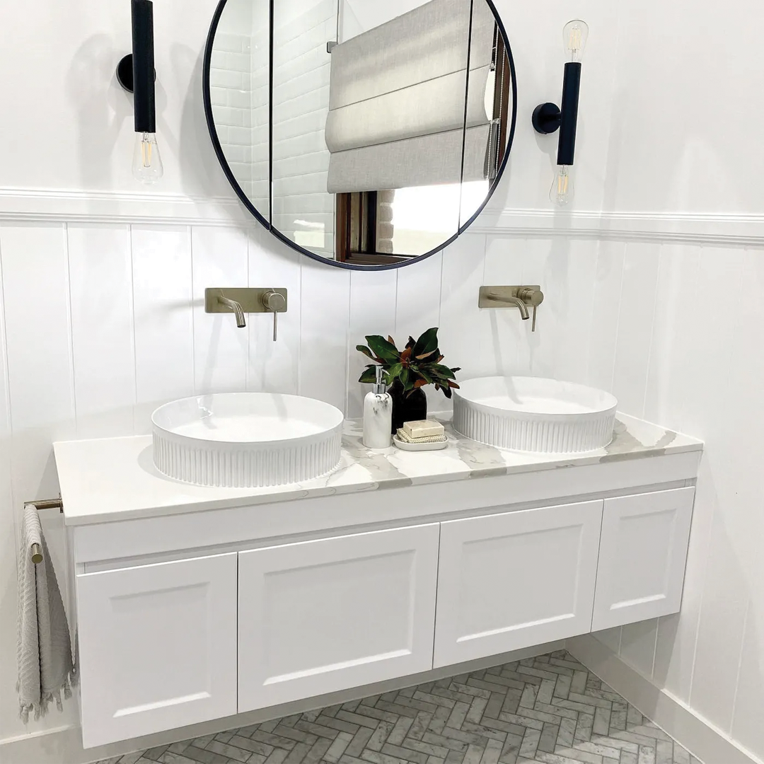Otti - 1500wx445hx455d Hampton Mark II Satin White 1500mm Wall Hung Vanity (Cabinet Only)