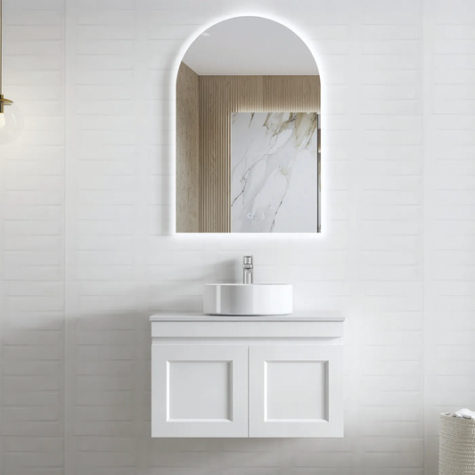 Otti - 750wx445hx455d Hampton Mark II Satin White 750mm Wall Hung Vanity (Cabinet Only)