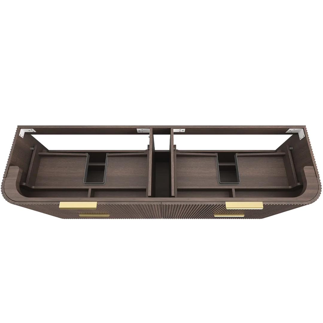 Otti - 1780wx550hx490d Havana 1800mm Sable Walnut Fluted Wall Hung Curve Vanity (Cabinet Only) (Copy)