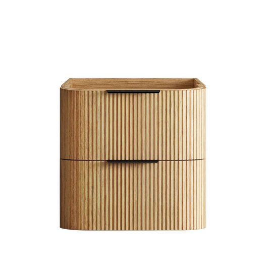 Otti - 580wx550hx490d Havana 600mm Woodland Oak Fluted Wall Hung Curve Vanity (Cabinet Only)