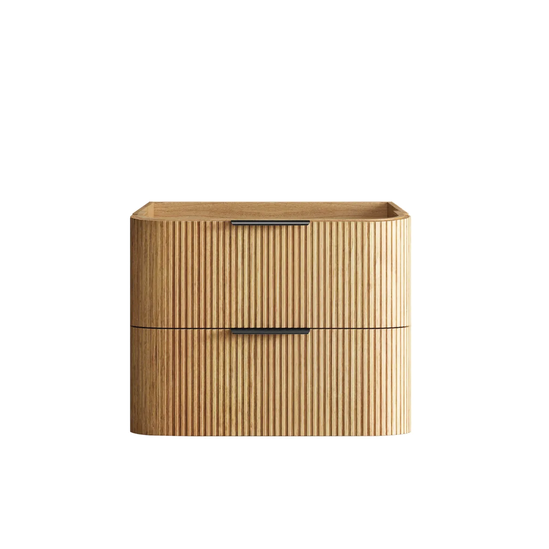 Otti - 730wx550hx490d Havana 750mm Woodland Oak Fluted Wall Hung Curve Vanity (Cabinet Only)