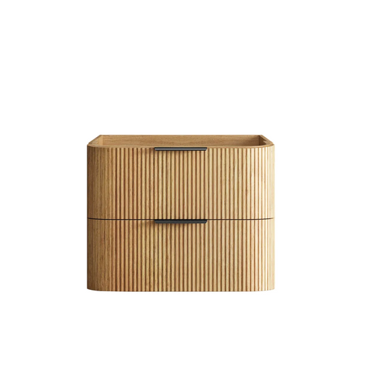 Otti - 730wx550hx490d Havana 750mm Woodland Oak Fluted Wall Hung Curve Vanity (Cabinet Only)