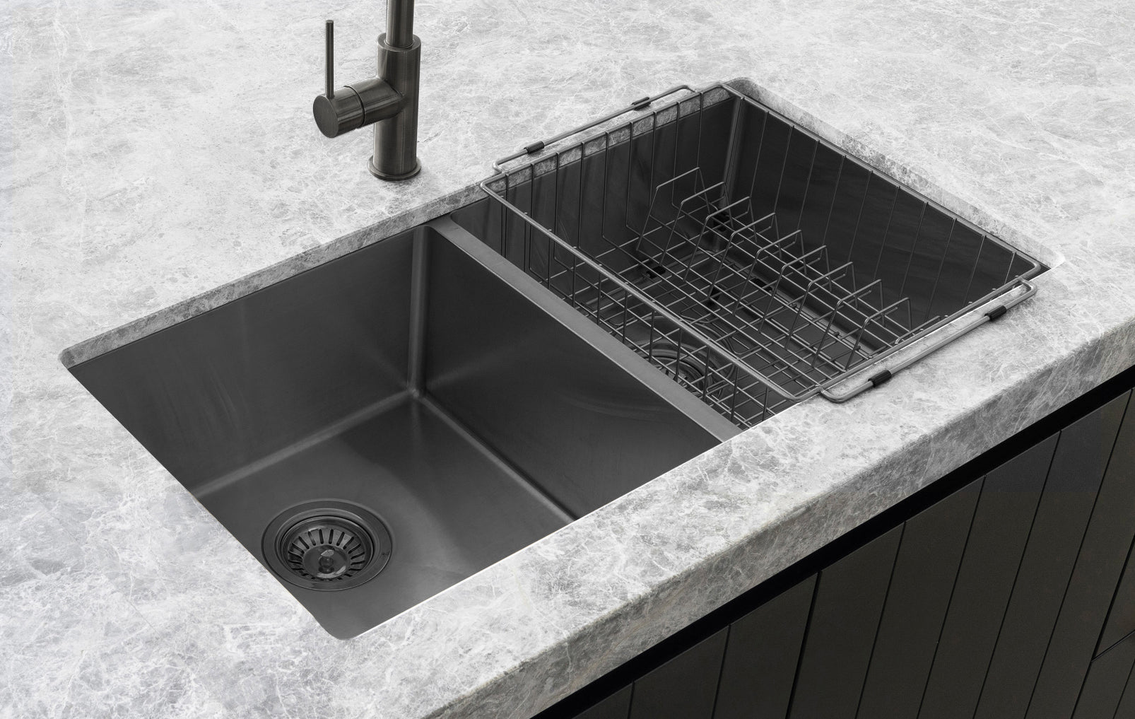 Meir Lavello Dish Rack PVD Gunmetal Black