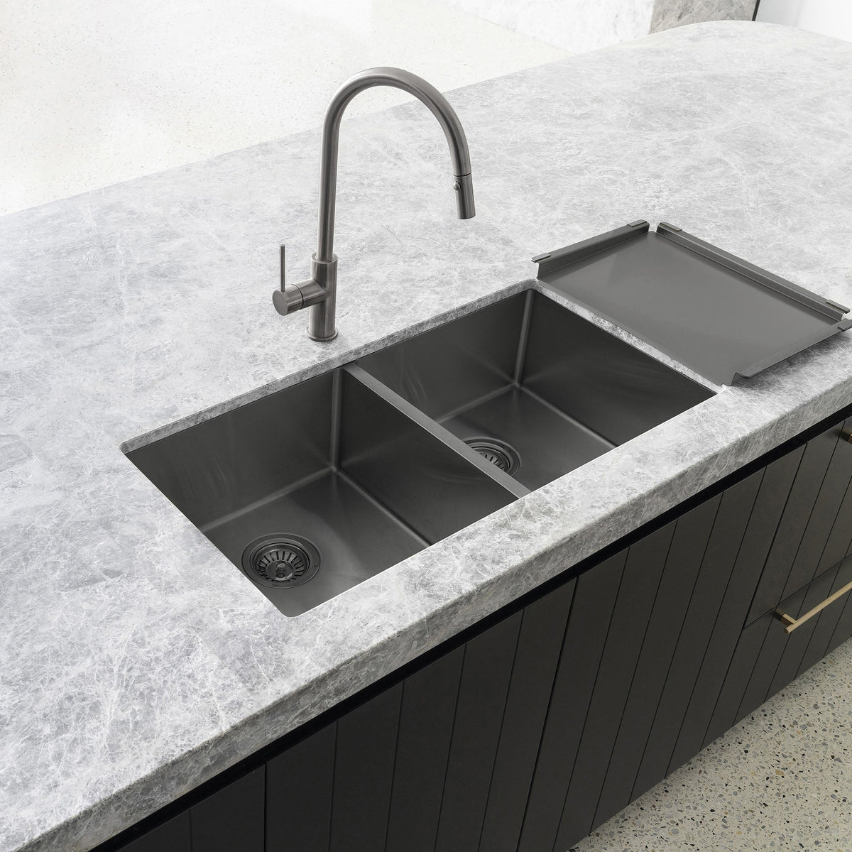 Meir Lavello Dish Draining Tray PVD Gunmetal Black