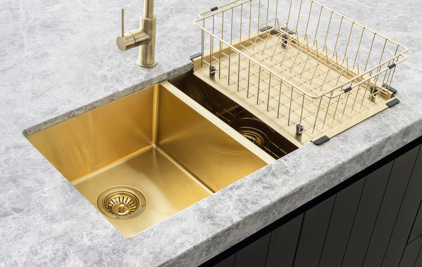 Meir Lavello Dish Rack PVD Brushed Bronze Gold