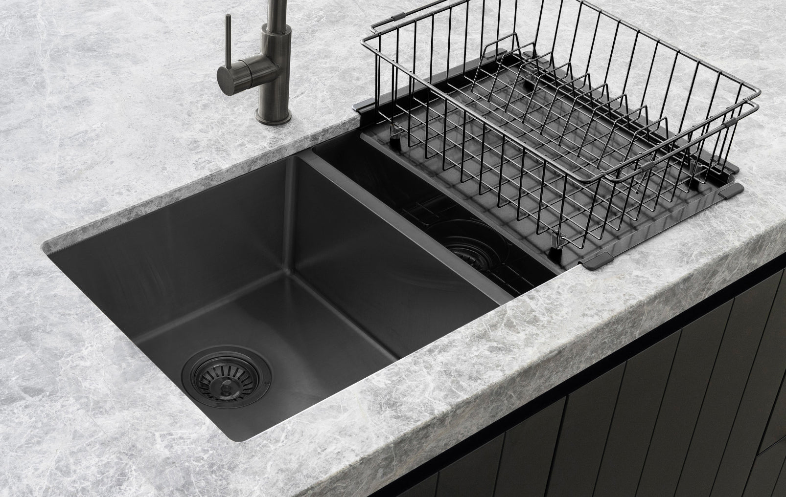 Meir Lavello Dish Rack PVD Gunmetal Black