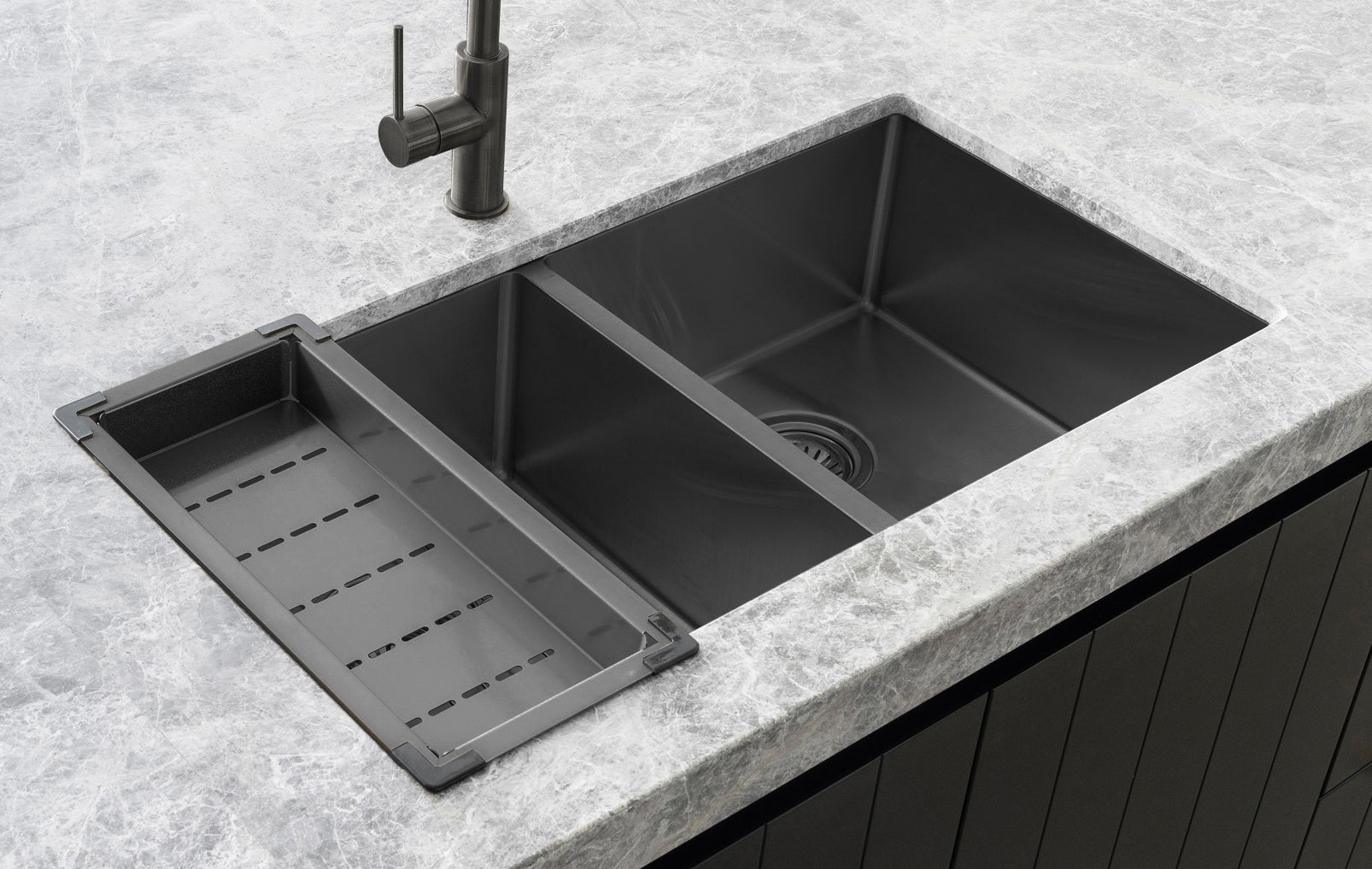 Meir Lavello Kitchen Sink Colander PVD Gunmetal Black