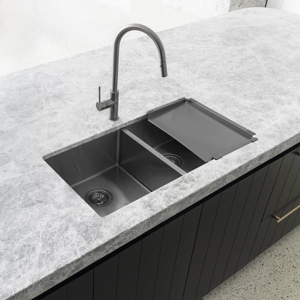Meir Lavello Dish Draining Tray PVD Gunmetal Black