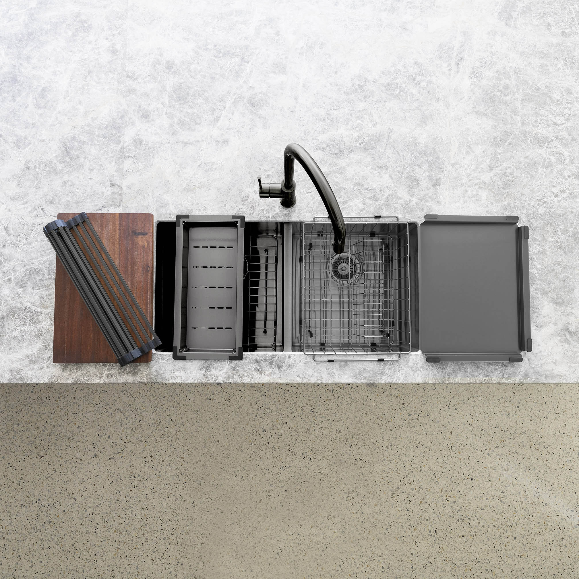 Meir Lavello Dish Rack PVD Gunmetal Black