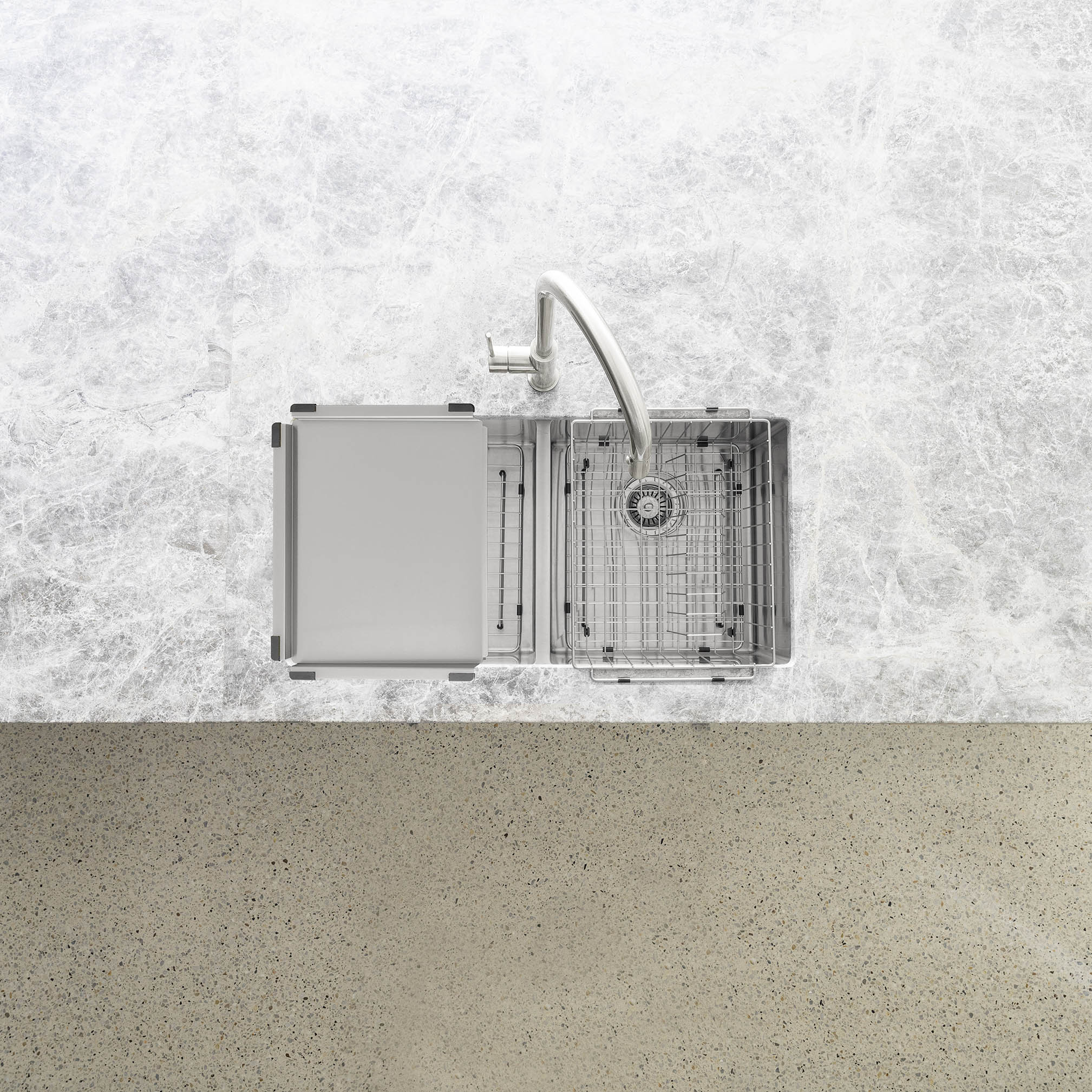 Meir Lavello Dish Draining Tray PVD Brushed Nickel