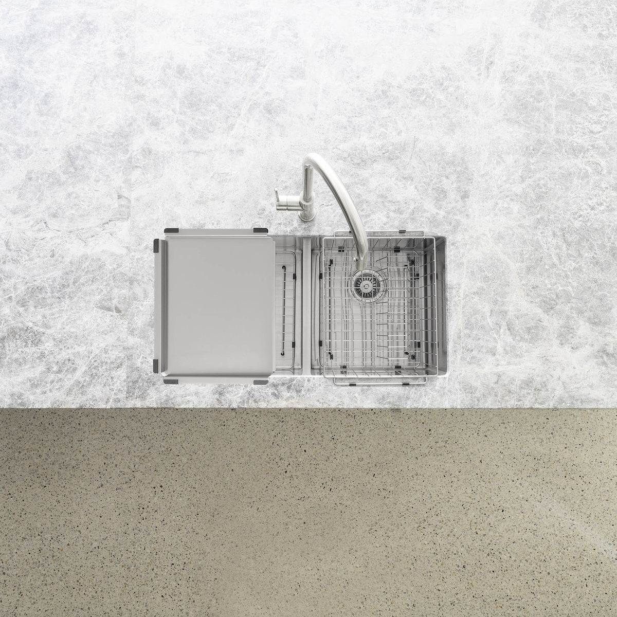 Meir Lavello Dish Draining Tray PVD Brushed Nickel