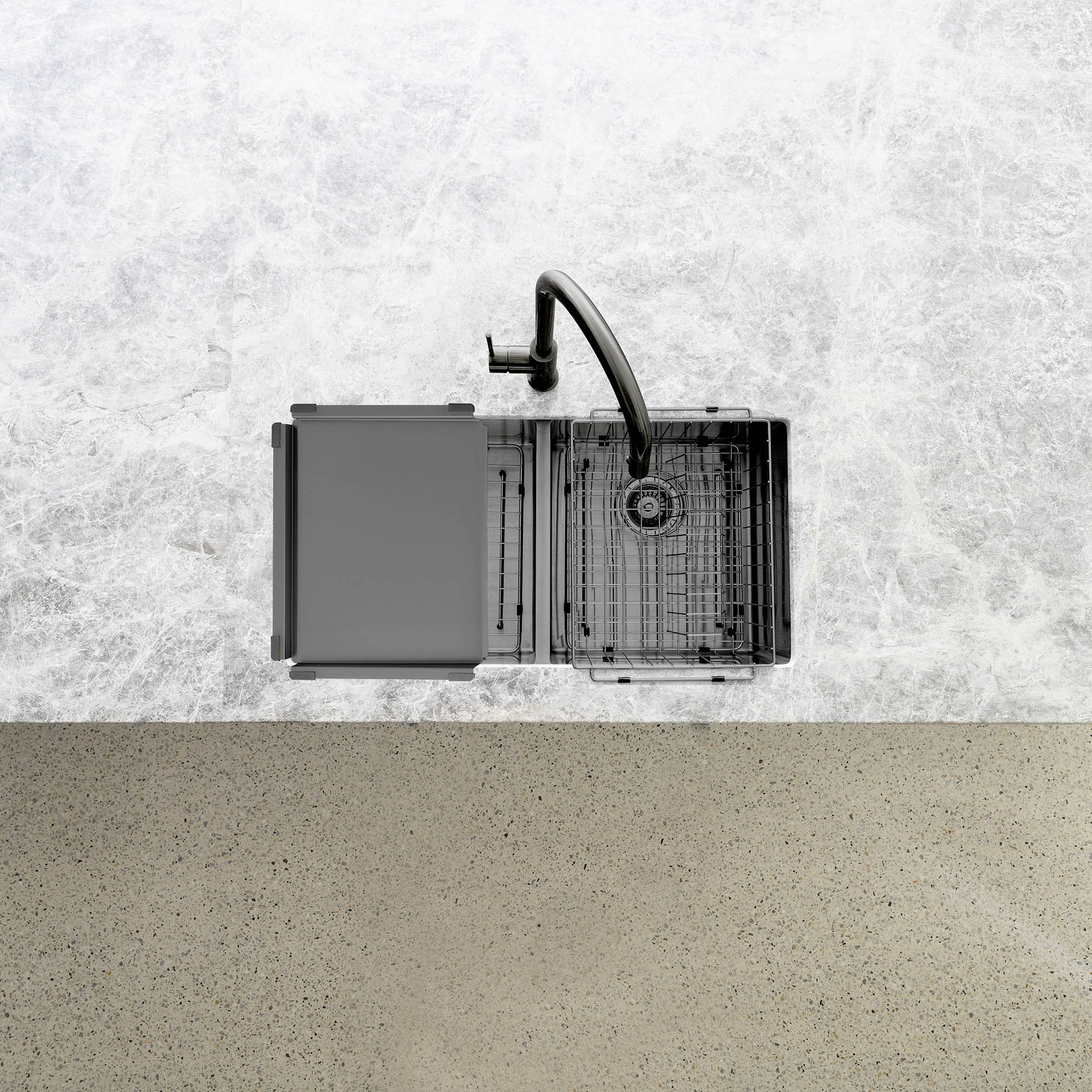Meir Lavello Dish Draining Tray PVD Gunmetal Black