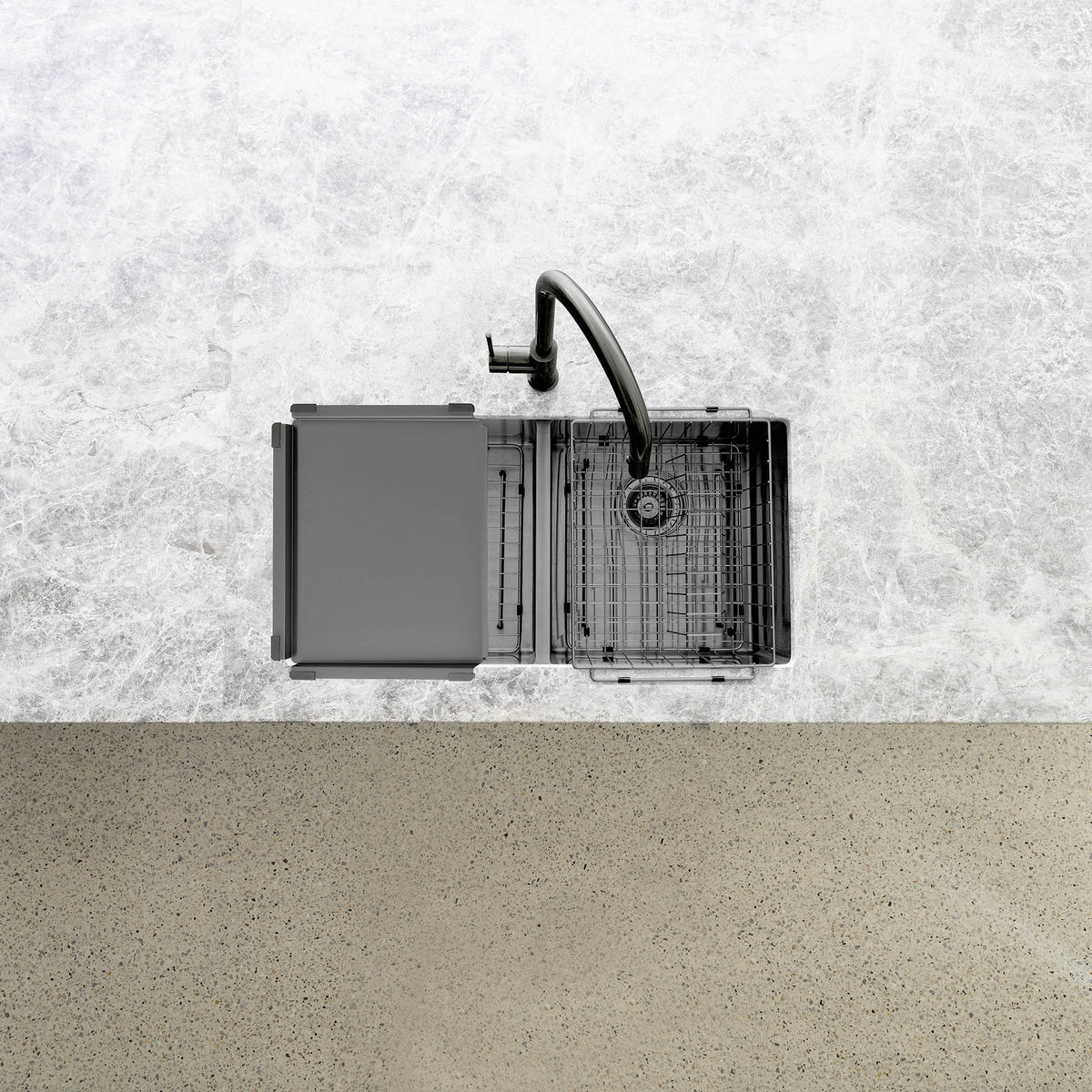 Meir Lavello Dish Draining Tray PVD Gunmetal Black