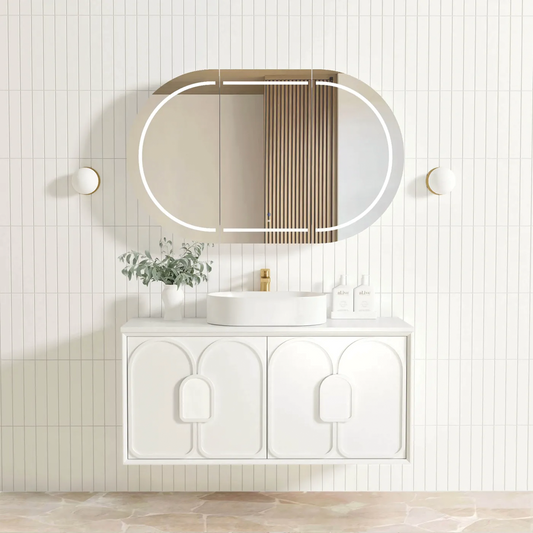 Otti - 1190wx550hx460d Laguna 1200mm Matt White Wall Hung Vanity (Cabinet Only)