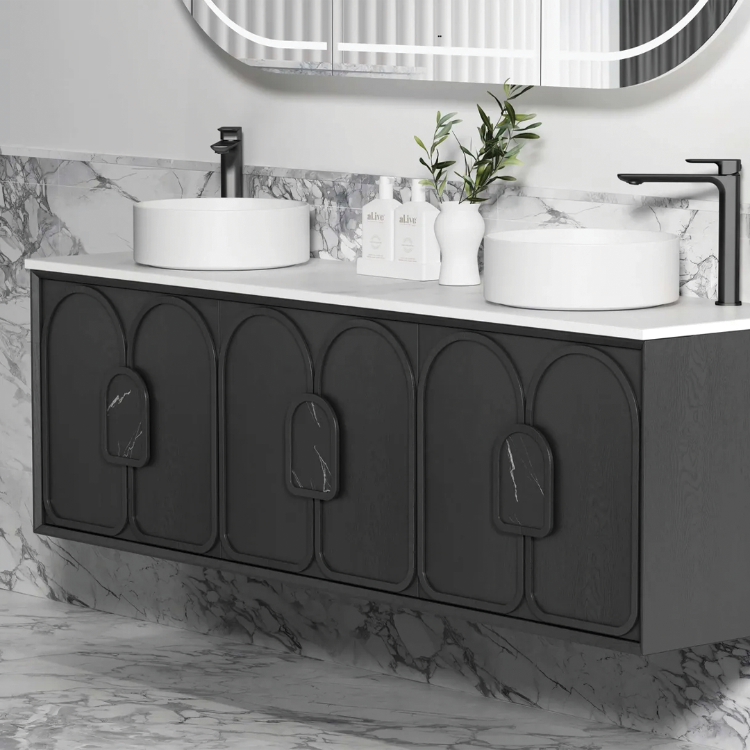 Otti - 1790wx550hx460d Laguna 1800mm Black Oak Wall Hung Vanity (Cabinet Only)