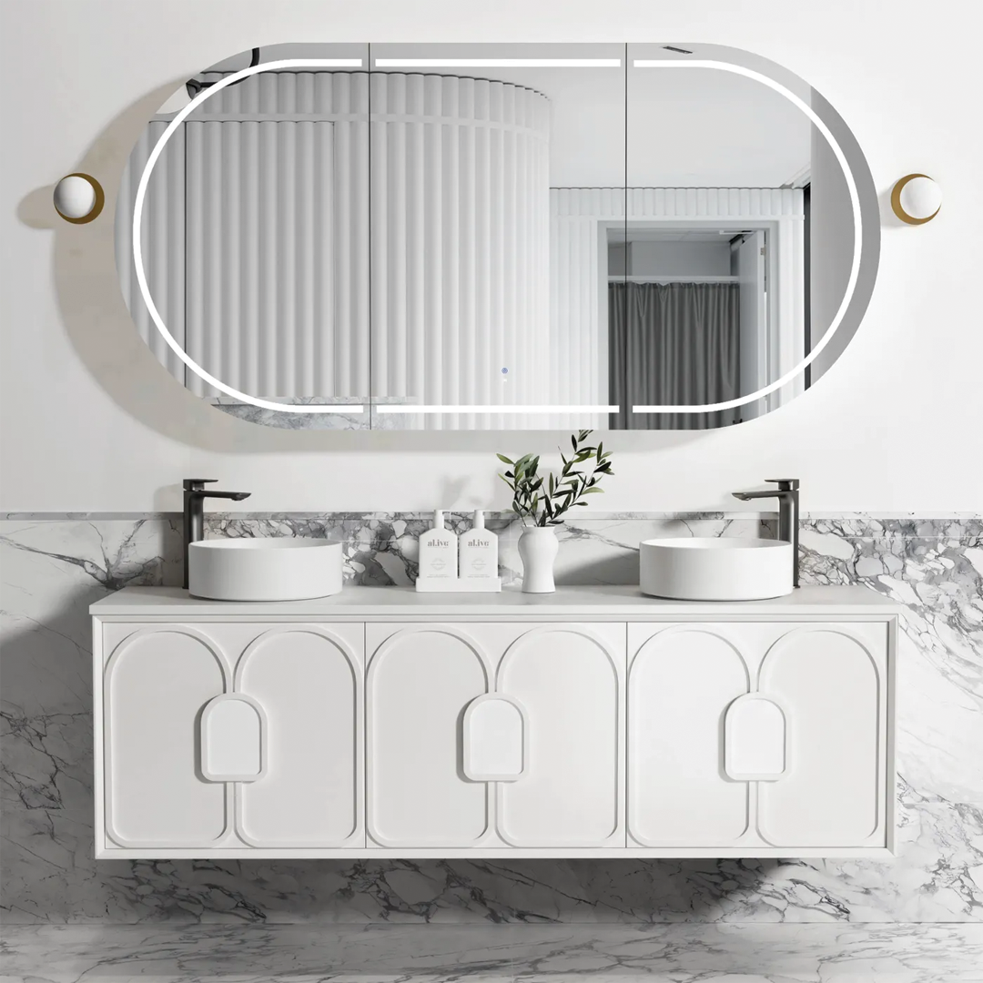 Otti - 1790wx550hx460d Laguna 1800mm Matt White Wall Hung Vanity (Cabinet Only)