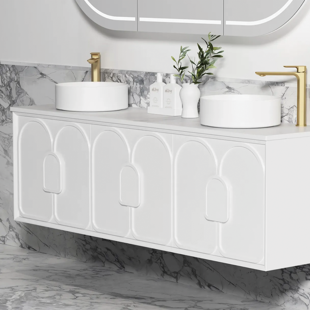 Otti - 1790wx550hx460d Laguna 1800mm Matt White Wall Hung Vanity (Cabinet Only)