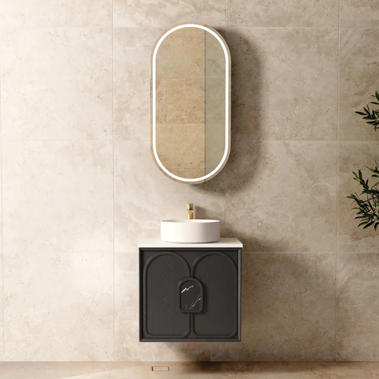 Otti - 590wx550hx460d Laguna Black Oak Mark II 600mm Wall Hung Vanity (Cabinet Only)