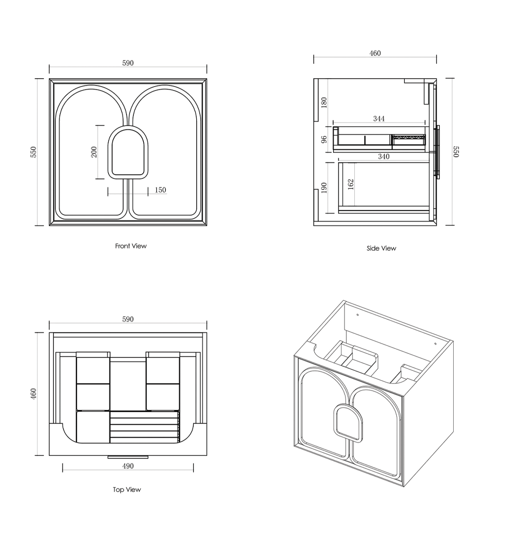 Otti - 590wx550hx460d Laguna Matt White Mark II 600mm Wall Hung Vanity (Cabinet Only)