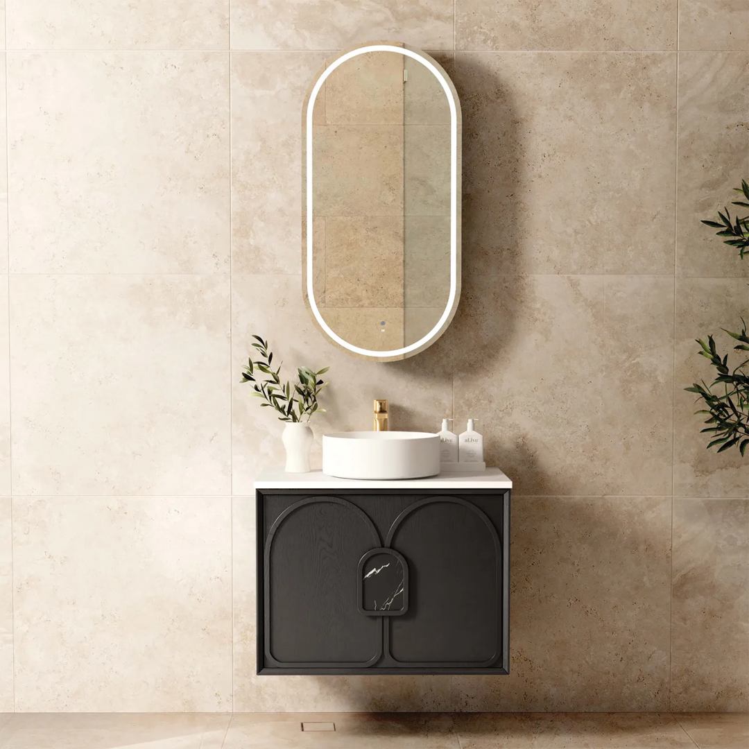 Otti - 740wx550hx460d Laguna 750mm Black Oak Mark II Wall Hung Vanity (Cabinet Only)