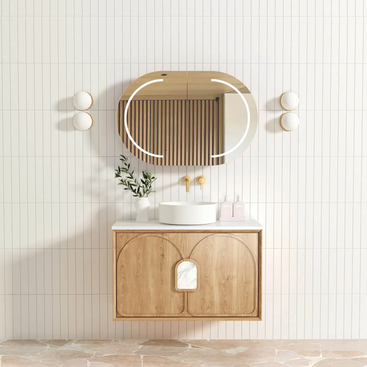 Otti - 890wx550hx460d Laguna 900mm Natural Oak Mark II Wall Hung Vanity (Cabinet Only)
