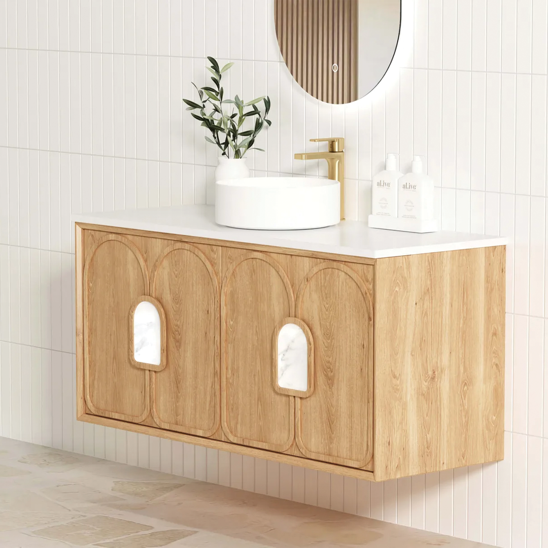 Otti - 1190wx550hx460d Laguna 1200mm Natural Oak Wall Hung Vanity (Cabinet Only)